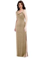 Affordable Asymmetrical One Shoulder Formal Velvet Maxi Slip Bridesmaid Dress UK / Prom Dress UK