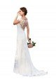 Affordable Illusion Bateau Neckline Fit and Flare Lace Wedding Dress UK