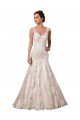 Affordable Open Back Mermaid Tulle Wedding Dress with Lace Bodice UK