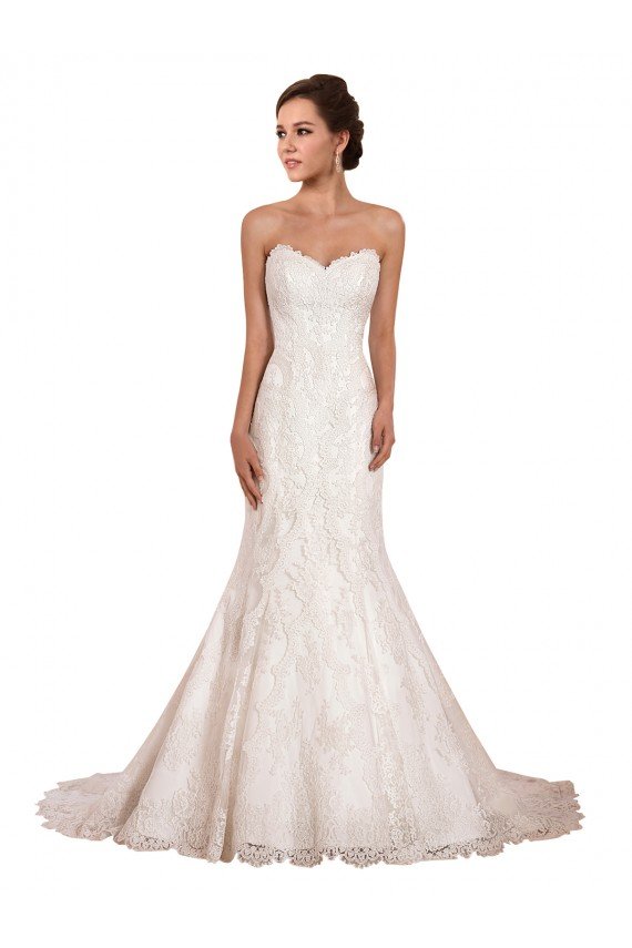 Affordable Sweetheart Neckline Sexy Mermaid Lace Wedding Dress UK