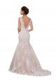 Affordable Classic Fit and Flare V-Neck Mermaid Lace Wedding Dress UK