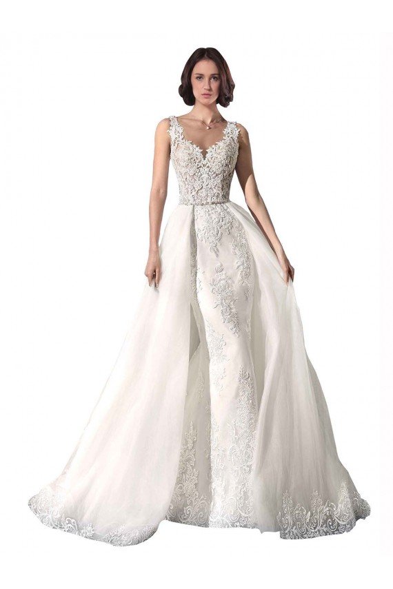 Affordable Sweetheart Fit and Flare Tulle Lace Wedding Dress UK