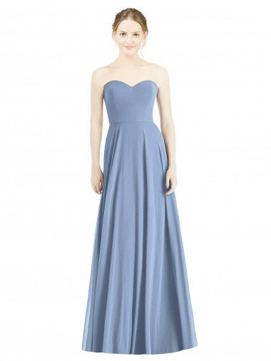 Affordable Strapless Sweetheart Chiffon Bridesmaid Dress UK