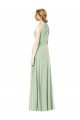 Affordable Halter Neckline Long Chiffon Bridesmaid Dress with Side Bow UK