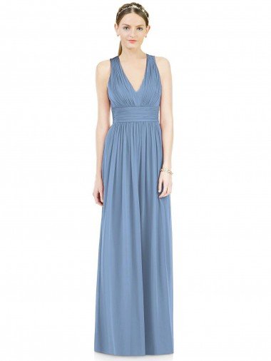 Affordable Sleeveless Cross Strap Back Chiffon Bridesmaid Dress UK