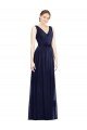 Affordable Full-Length V-Neck Lux Chiffon Bridesmaid Dress with V-Back UK