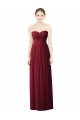 Affordable Draped Full Length Strapless Chiffon Bridesmaid Dress UK