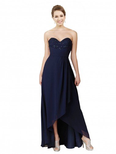 Affordable Sweetheart Neckline Beaded Lace and Chiffon Bridesmaid Dress UK