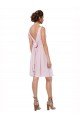 Affordable Short Knee Length Criss Cross Draped Chiffon Cocktail Bridesmaid Dress UK