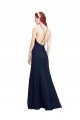 Affordable High Halter Fit and Flare Long Chiffon Bridesmaid Dress / Prom Dress with Criss Cross Low Back UK