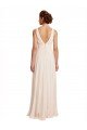 Affordable High Neck Chiffon Bridesmaid Dress with Deep V-Back and Cascading Skirt UK