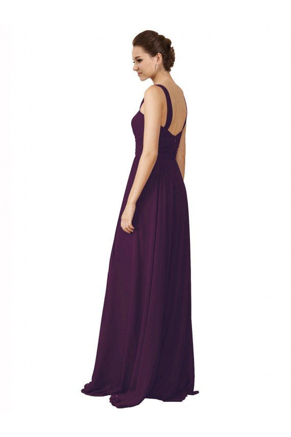 Affordable Full Length Chiffon Bridesmaid Dress with Spaghetti Straps UK