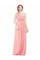 Affordable One Shoulder Sweetheart Neckline Long Chiffon Bridesmaid Dress UK