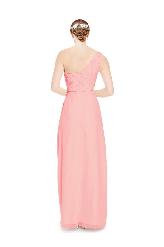 Affordable One Shoulder Sweetheart Neckline Long Chiffon Bridesmaid Dress UK