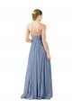 Affordable Deep Sweetheart Neckline Open Back Long Chiffon Bridesmaid Dress UK