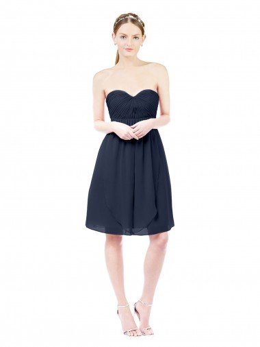 Affordable Sweetheart Cocktail Knee Length Chiffon Cocktail Bridesmaid Dress Open Back UK