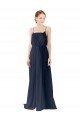 Affordable Spaghetti Straps Open Back Long Chiffon Bridesmaid Dress UK