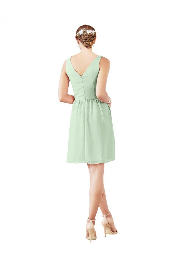 Affordable v-Neckline Short Knee Length Chiffon Cocktail Bridesmaid Dress UK