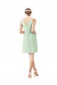 Affordable v-Neckline Short Knee Length Chiffon Cocktail Bridesmaid Dress UK