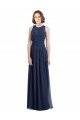 Affordable Chiffon High Neck Sleeveless Bridesmaid Dress with Pleats UK