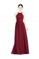 Affordable Halter Neck Open Back Draped Chiffon Bridesmaid Dress UK