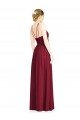 Affordable Halter Neck Open Back Draped Chiffon Bridesmaid Dress UK