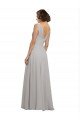 Affordable Twist Shouder Full Chiffon Bridesmaids Dress with V-Neckline and V-Back UK