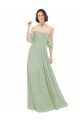 Affordable Boho Chic Chiffon Bridesmaids Dress with Off the Shoulder Neckline UK