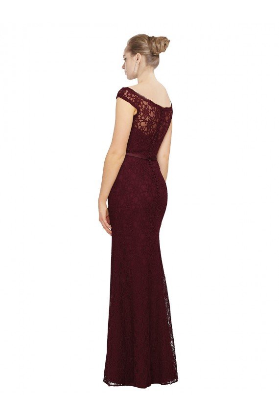 Affordable Lace Bridesmaids Dress with Matching Satin Tie Sash UK