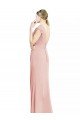 Affordable Chiffon Cap Sleeves Long Bridesmaid Dress with Keyhole UK