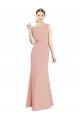 Affordable Full Length Long Chiffon Bridesmaid Dress with Pleated Lace Waist UK