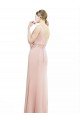 Affordable Full Length Long Chiffon Bridesmaid Dress with Pleated Lace Waist UK