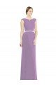 Affordable Long Chiffon Bridesmaid Dress with Boat Neckline and Keyhole UK