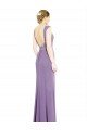 Affordable Long Chiffon Bridesmaid Dress with Boat Neckline and Keyhole UK