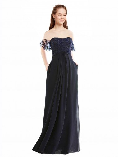 Affordable Boho Bridesmaid Dress with Beaded Embroidered Bodice and Flutter Cap Sleeves UK