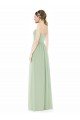 Affordable Strapless Draped Bodice Maxi Bridesmaid Dress with Front Slits UK