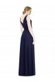 Affordable Cowl Neck Deep V-Back Chiffon Bridesmaid Dress with Side Front Slits UK