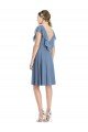 Affordable Cocktail Length V-Neck V-Back Short Chiffon Bridesmaid Dress UK