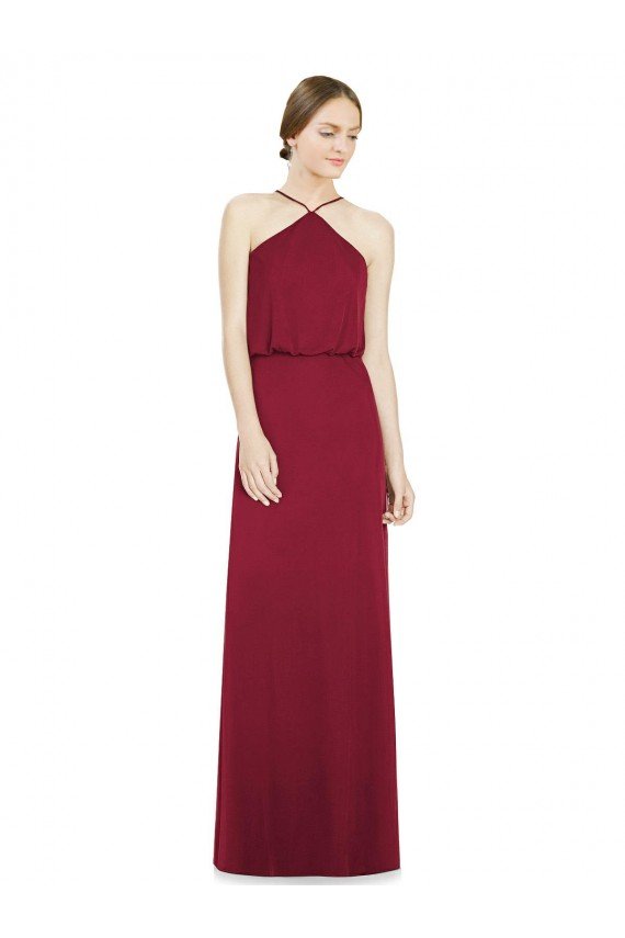 Affordable Sleek Halter Neck A-Line Chiffon Bridesmaid Dress UK