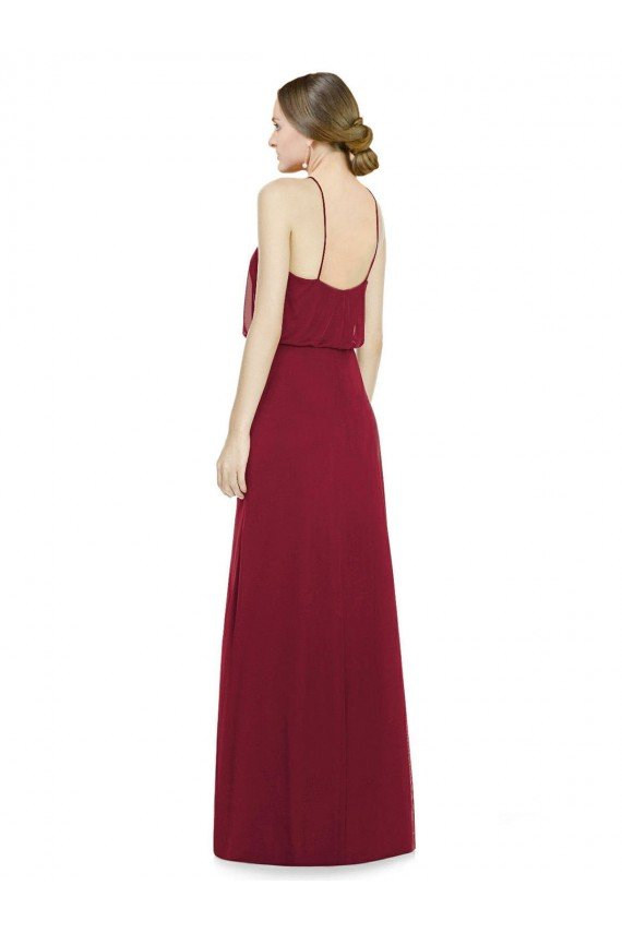 Affordable Sleek Halter Neck A-Line Chiffon Bridesmaid Dress UK