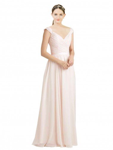 Affordable Sweetheart A-Line Chiffon Bridesmaid Dress with Ruched Lace Bodice UK