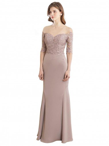 Affordable Sweetheart Neckline Long Sleeves Lace Bridesmaid Dress UK