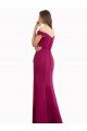 Affordable Off the Shoulder Chiffon Bridesmaid Dress with Lace Appliques and Front Slit UK