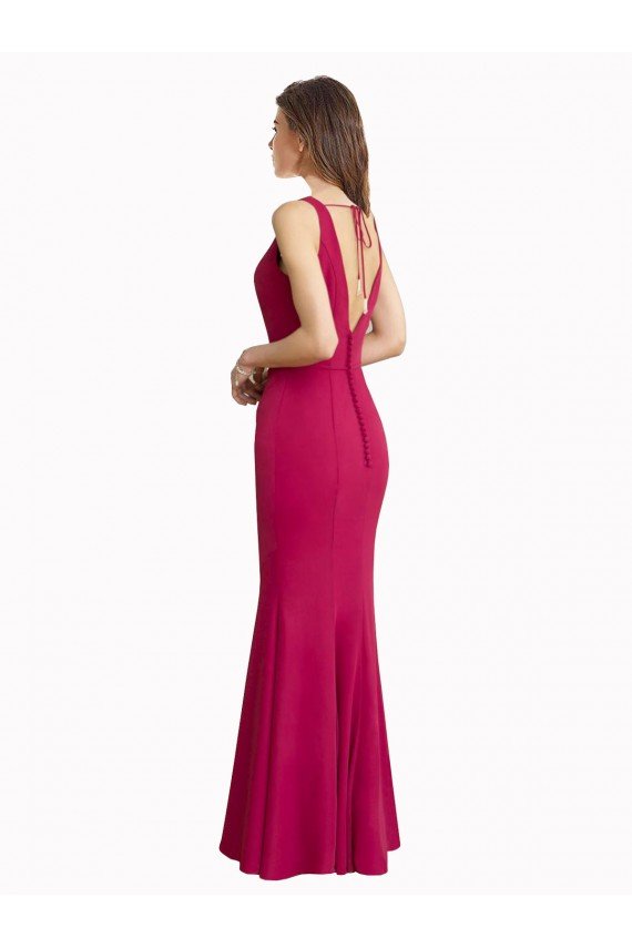 Affordable V-Neck Mermaid Chiffon Bridesmaid Dress / Prom Dress with V-Back and Belt UK