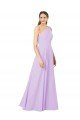 Affordable Grecian Inspired Simple One Shoulder Chiffon Formal Bridesmaid Dress with Ruching UK