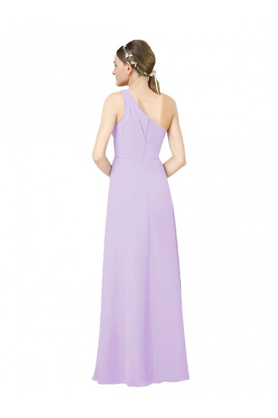 Affordable Grecian Inspired Simple One Shoulder Chiffon Formal Bridesmaid Dress with Ruching UK