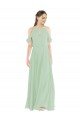 Affordable Off-the-Shoulder Long Chiffon Beachy Bridesmaid Dress UK