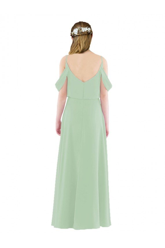 Affordable Off-the-Shoulder Long Chiffon Beachy Bridesmaid Dress UK