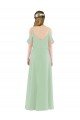 Affordable Off-the-Shoulder Long Chiffon Beachy Bridesmaid Dress UK