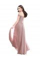 Affordable Floor Length Chantilly Lace Off the Shoulder Chiffon Bridesmaid Dress UK